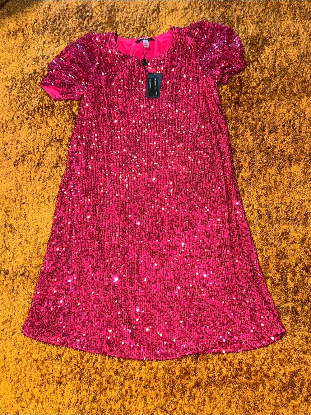 Cable & Gauge Hot Pink Sequin Mini Dress
